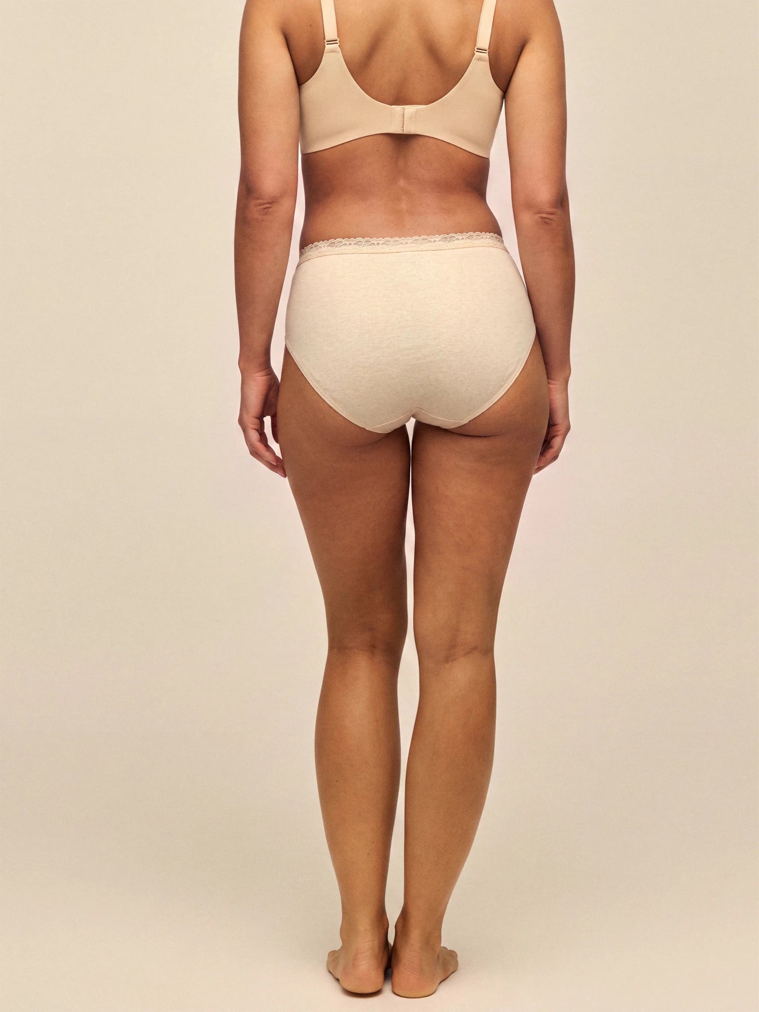 Undyed 100% Organic Cotton High-Rise Brief - Cotton and Sand