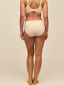 Undyed 100% Organic Cotton High-Rise Brief - Cotton and Sand