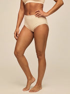 Undyed 100% Organic Cotton High-Rise Brief - Cotton and Sand