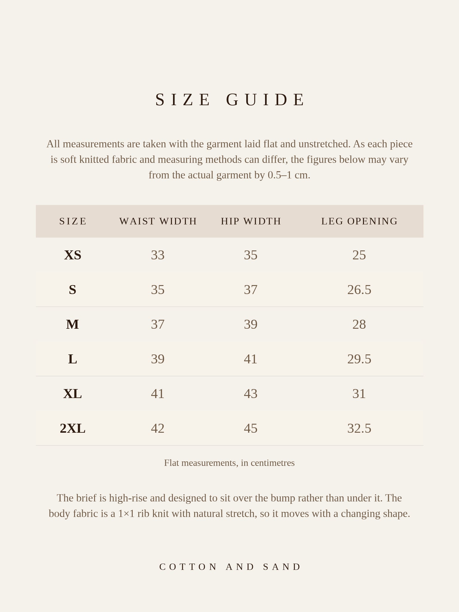 Undyed 100% Organic Cotton High-Rise Brief - Cotton and Sand